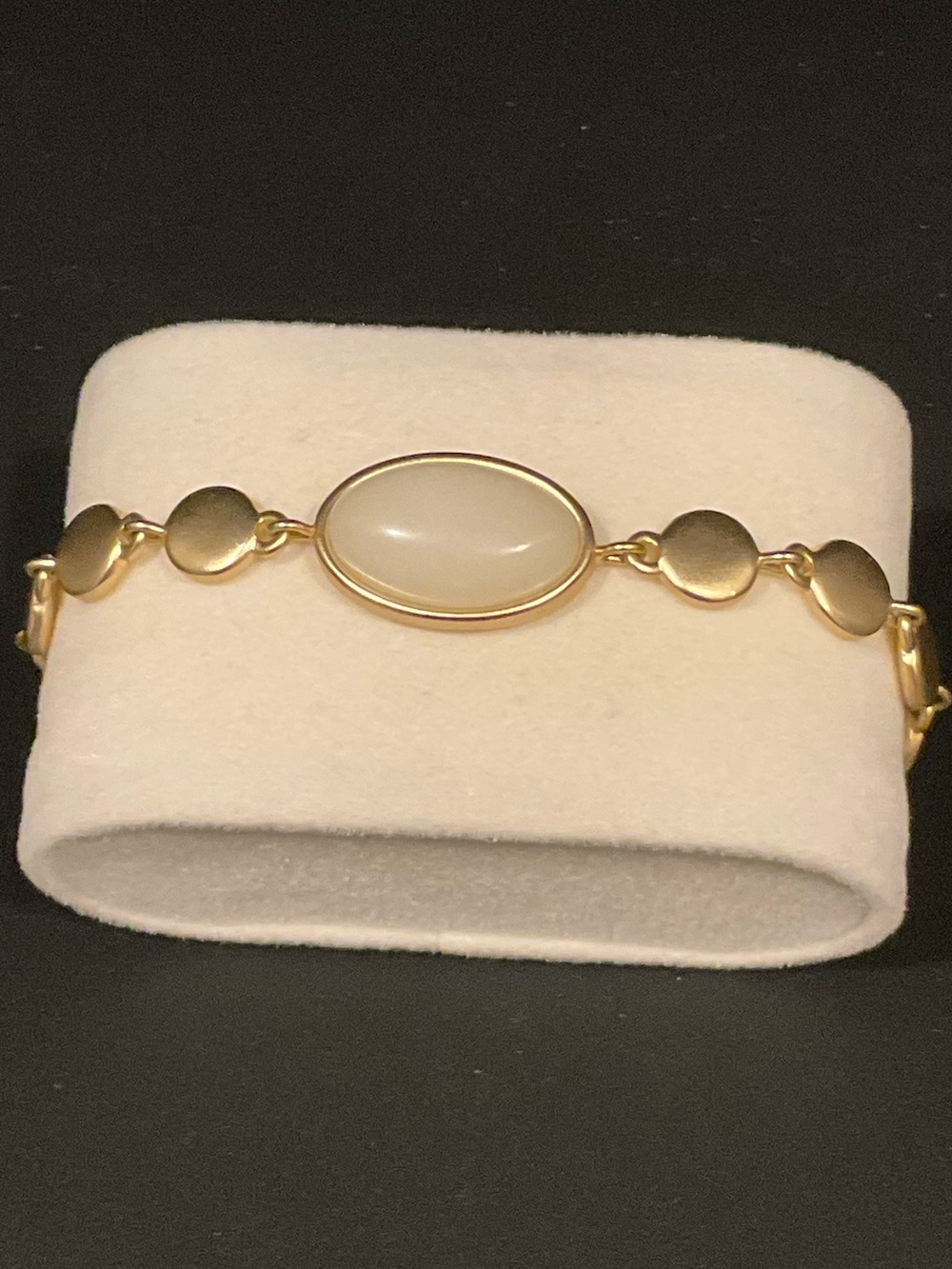 Lucky Brand Gold-Tone Bracelet with White Oval Center